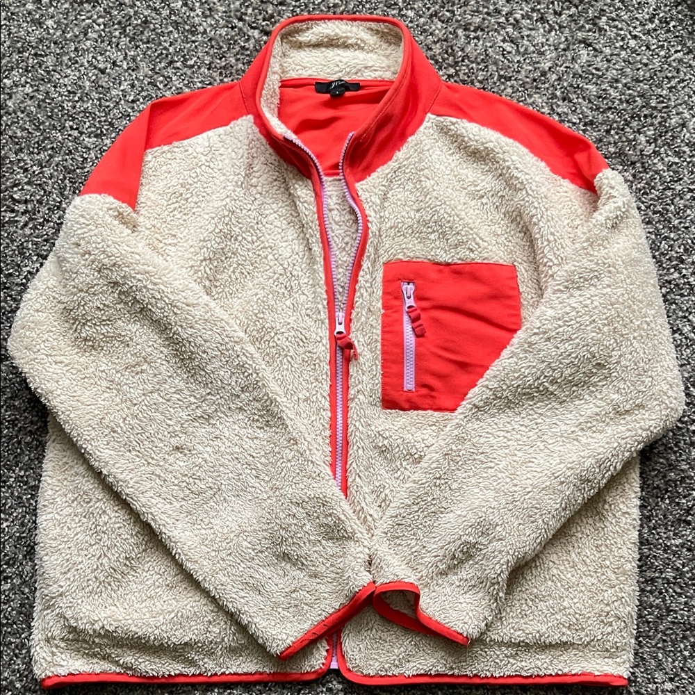 Orange and Cream Sherpa Jacket